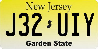 NJ license plate J32UIY