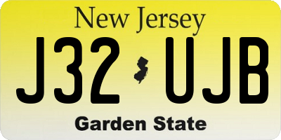 NJ license plate J32UJB