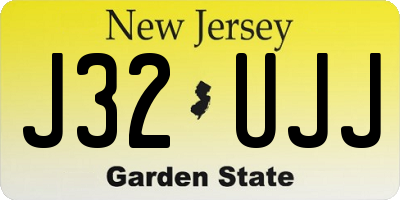 NJ license plate J32UJJ