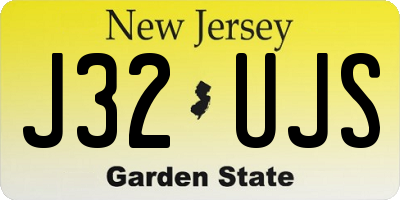 NJ license plate J32UJS