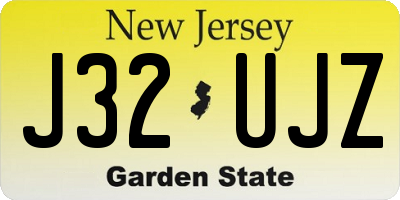 NJ license plate J32UJZ