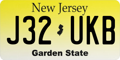 NJ license plate J32UKB