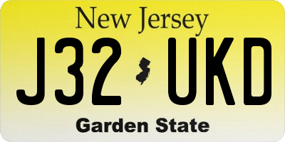 NJ license plate J32UKD