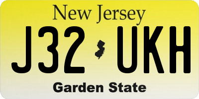 NJ license plate J32UKH