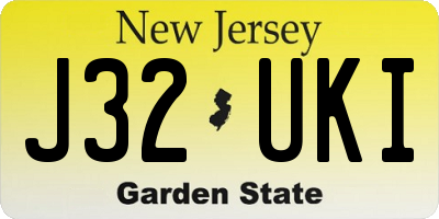 NJ license plate J32UKI