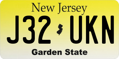 NJ license plate J32UKN