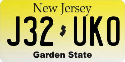 NJ license plate J32UKO