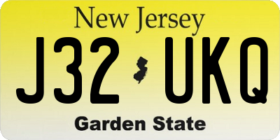 NJ license plate J32UKQ