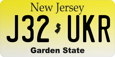 NJ license plate J32UKR
