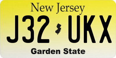 NJ license plate J32UKX