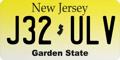 NJ license plate J32ULV