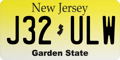 NJ license plate J32ULW
