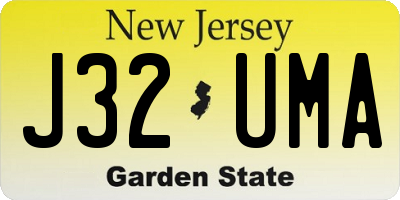 NJ license plate J32UMA