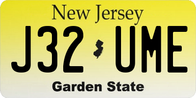 NJ license plate J32UME