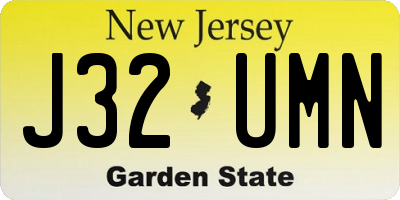NJ license plate J32UMN