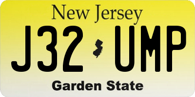 NJ license plate J32UMP