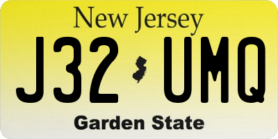 NJ license plate J32UMQ