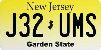 NJ license plate J32UMS