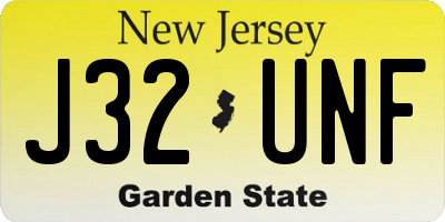 NJ license plate J32UNF