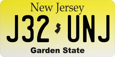 NJ license plate J32UNJ