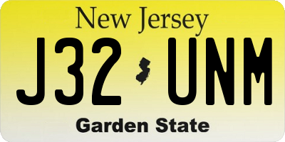 NJ license plate J32UNM