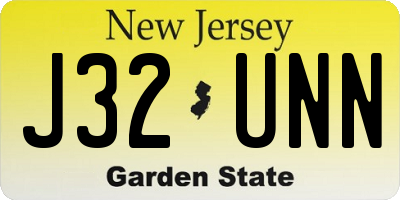 NJ license plate J32UNN