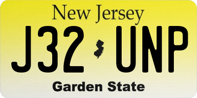 NJ license plate J32UNP