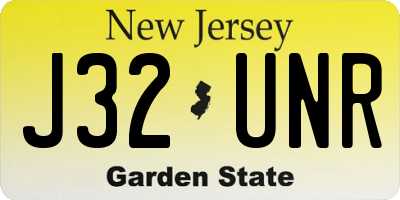 NJ license plate J32UNR