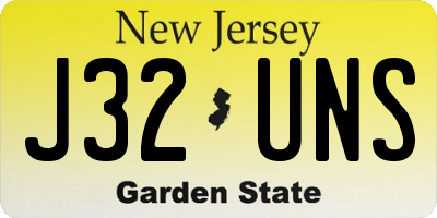 NJ license plate J32UNS