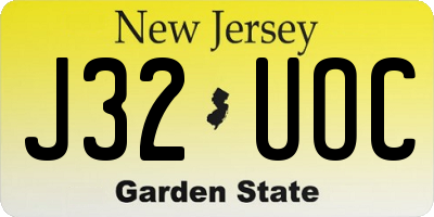 NJ license plate J32UOC