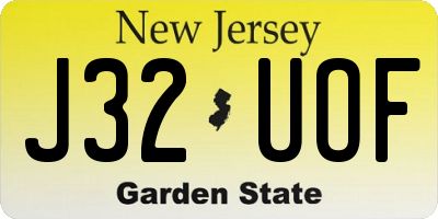 NJ license plate J32UOF
