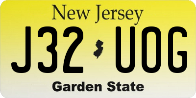 NJ license plate J32UOG