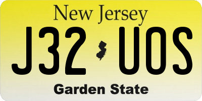 NJ license plate J32UOS