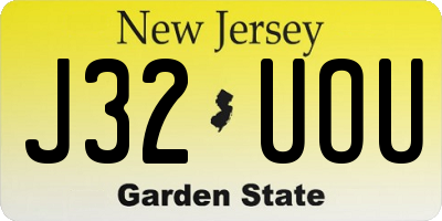 NJ license plate J32UOU