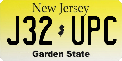NJ license plate J32UPC