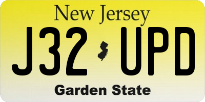 NJ license plate J32UPD