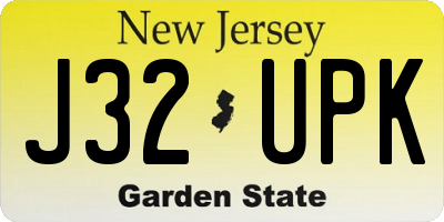 NJ license plate J32UPK