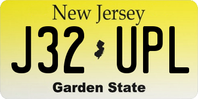 NJ license plate J32UPL