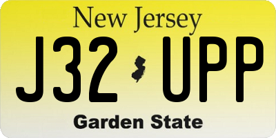 NJ license plate J32UPP