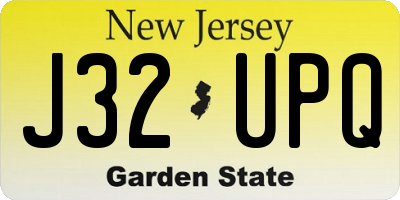 NJ license plate J32UPQ