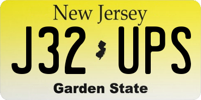 NJ license plate J32UPS
