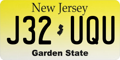 NJ license plate J32UQU