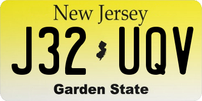 NJ license plate J32UQV
