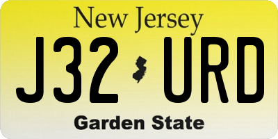 NJ license plate J32URD