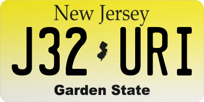 NJ license plate J32URI