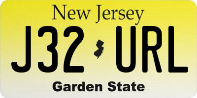 NJ license plate J32URL