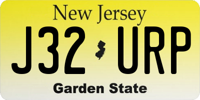 NJ license plate J32URP
