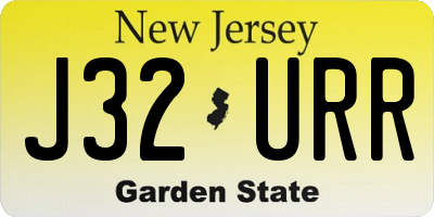 NJ license plate J32URR