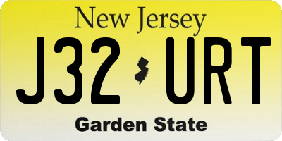 NJ license plate J32URT