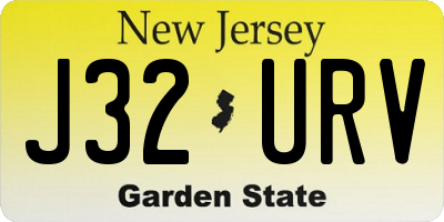 NJ license plate J32URV